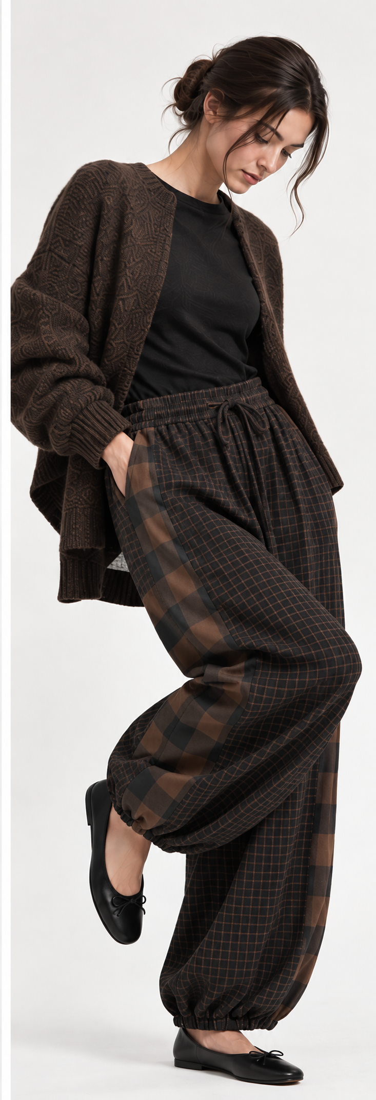 FULMARIX Women's Checkered Jogger Trousers