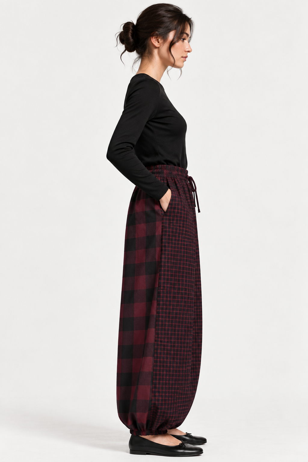 FULMARIX Women's Checkered Jogger Trousers