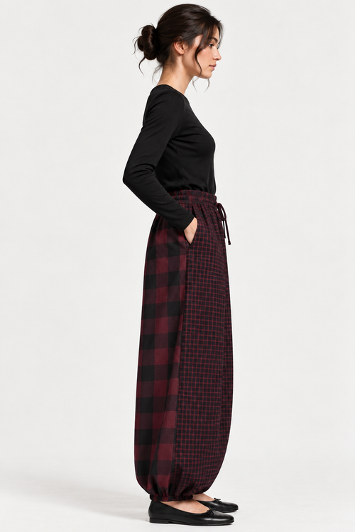 FULMARIX Women's Checkered Jogger Trousers