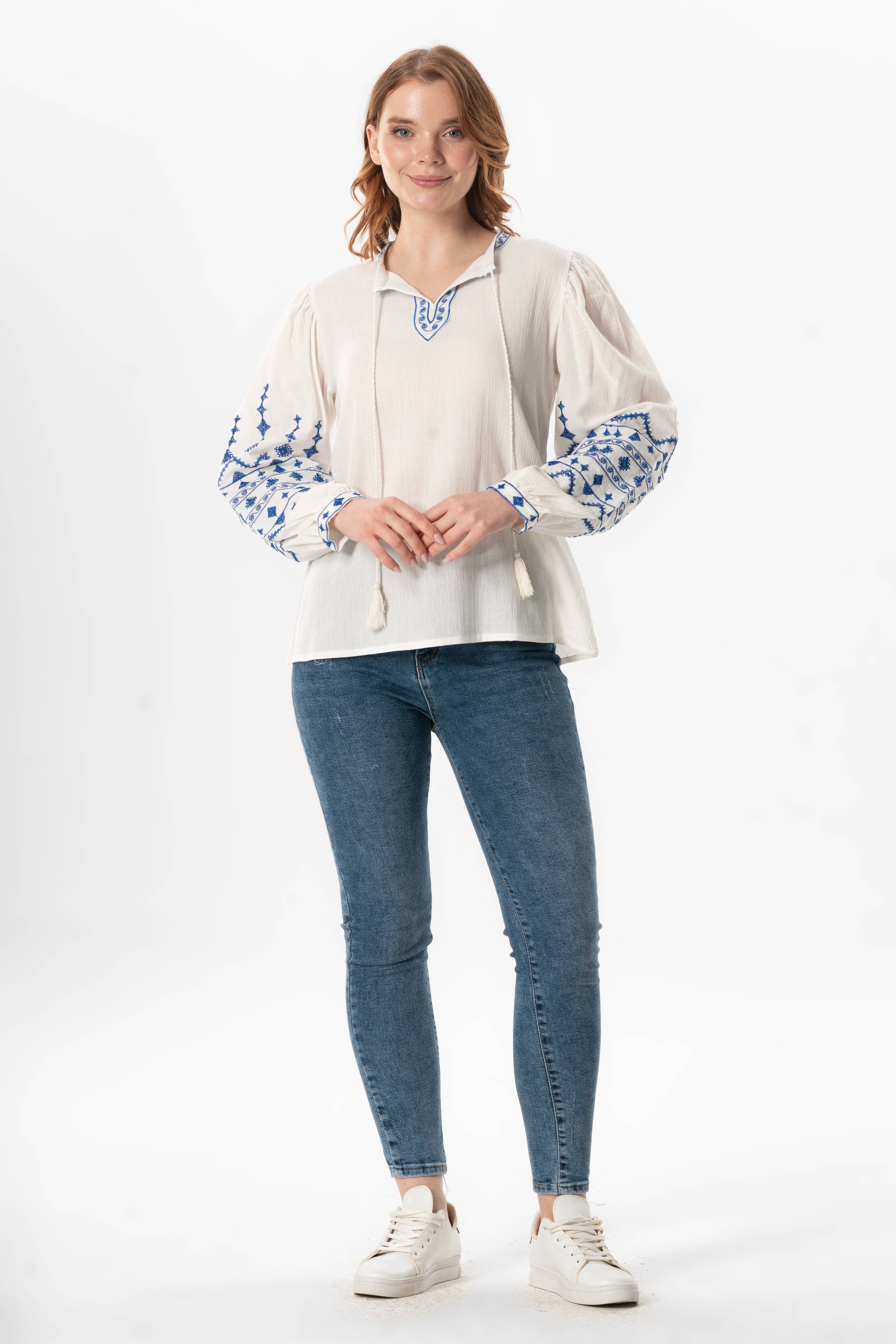 IDL Long Sleeve Blouse (151.212.29); 100% Cotton