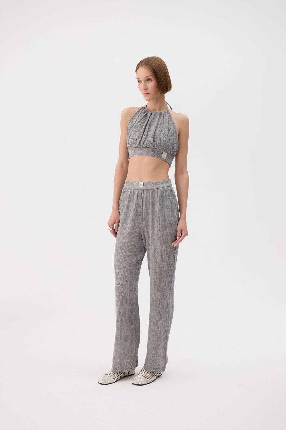 Gray Crinkle Pants (3479)