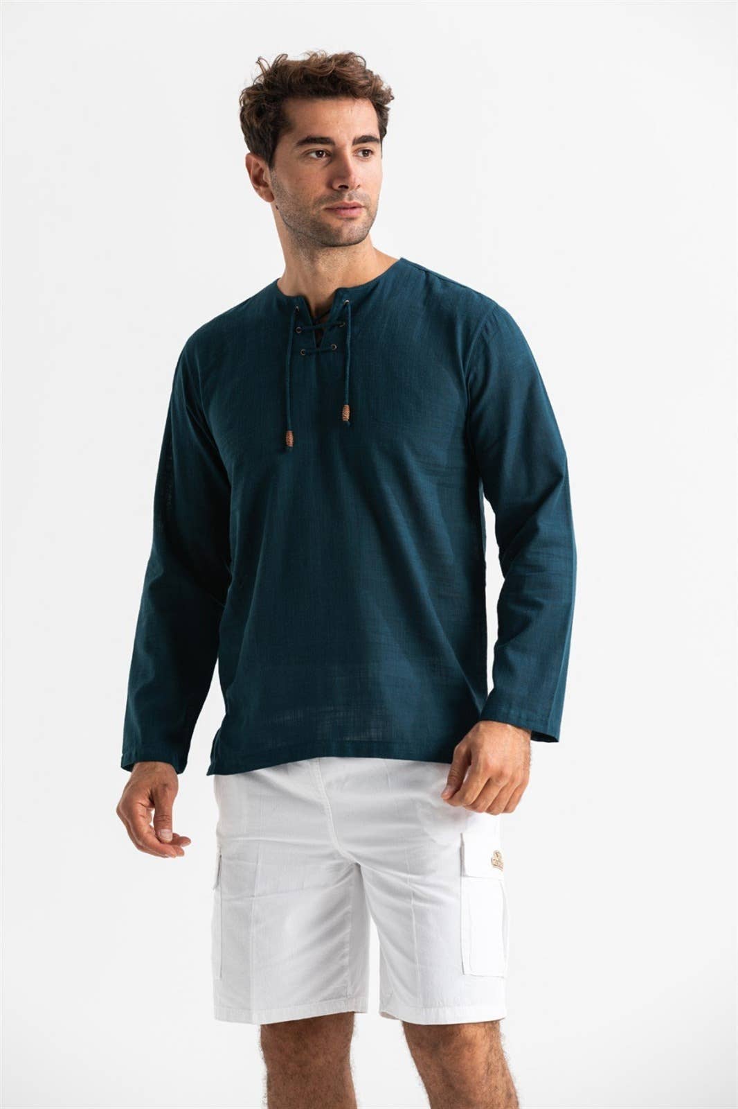 Fulmarix dark oil long sleeve relaxed fit cotton top