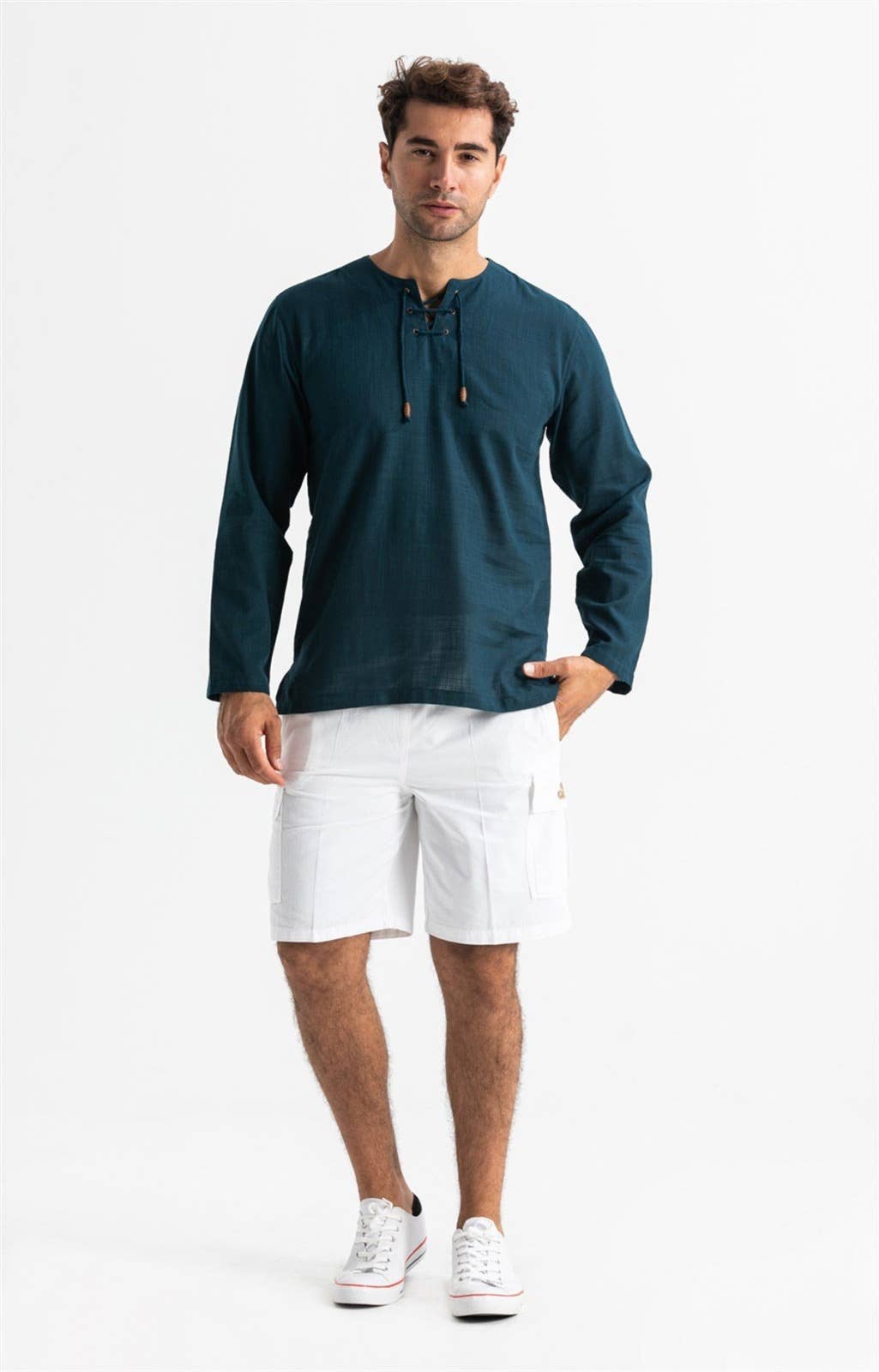 Fulmarix dark oil long sleeve relaxed fit cotton top