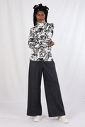 PLURAL Women's Lion Print Turtleneck Top