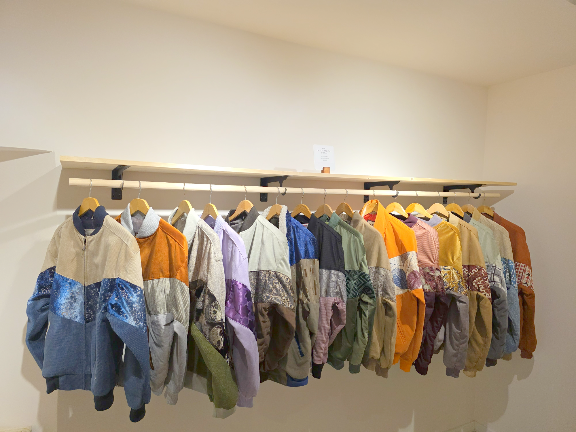 Handcrafted WATT jackets displayed at the Fulmarix store in Vienna